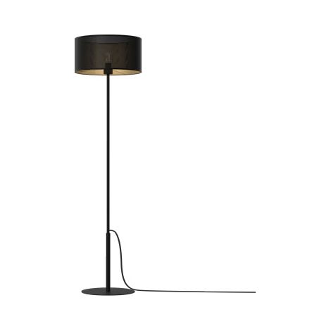 Lampada da terra loft nera oro paralume rete E27 Luminex