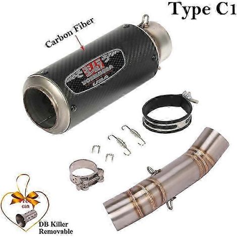 Tubo De Escape De Fibra De Carbono Para Motocicleta, Silenciador Trasero De 51mm, Db Killer, Para Honda Nx500 Nx 500, Ao 2024( Type C1) (1/5)