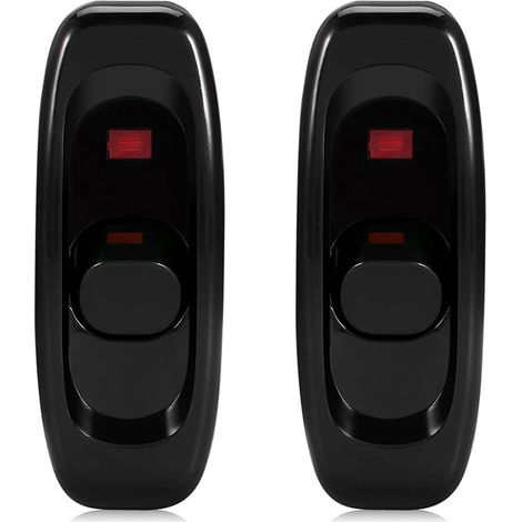 CCYKXA (Schwarz) 2er-Pack Nachttischlampenschalter mit Kontrollleuchte, Online-Schalter für Kleingeräte oder Lampen