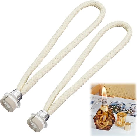 2x Wick for scented lamps with catalytic burner,  Aromatherapy replacement wick,  home decoration,  compatible with all lamps,  18 mm diameter (silver) (1/5)