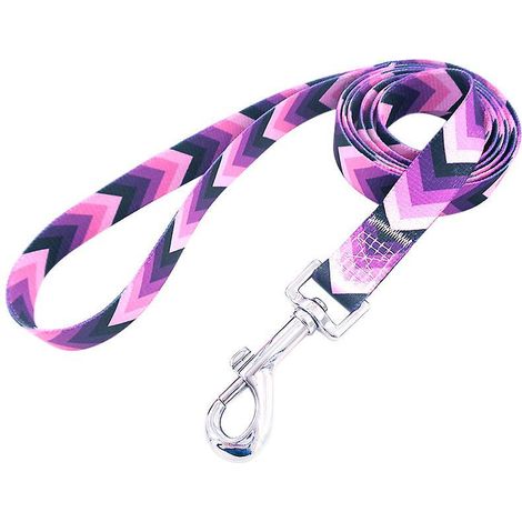 une Laisse De Chien Flche Violette Pour Collier D'animal De Compagnie, Corde De Traction Pour Animal De Compagnie De 2 Cm 120 Cm Avec Poigne (1/5)