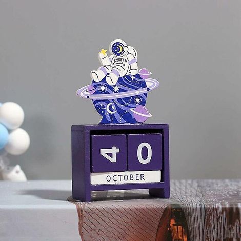 calendrier En Cubes - Calendrier Perptuel En Bois - Calendrier Perptuel - Affichage De La Date Du Mois -annes Lumineuses Cosmiques (1/4)