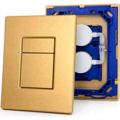 Unterputz-Spülkasten für wandhängendes WC mit goldener pneumatischer Taste (1/5)