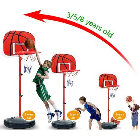 YORKING Basketballständer Kinder Basketballkorb Höheverstellbare Basketball Ständer Hoop Set Standfuß mit Wasser oder Sand befüllbar Korbanlage (1/5)