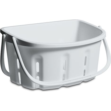 1-teiliger tragbarer Kunststoffkorb, praktischer Badezimmer-Aufbewahrungskorb mit Griff, wandmontiertes Design und Drainage für Toilettenartikel und Lebensmittelaufbewahrung