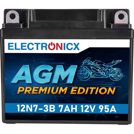 Electronicx YB9L-B AGM Motorradbatterie 12V 7Ah 95A/EN -12N7-3B Wartungsfrei, Auslaufsicher, Hohe Startkraft - Premium Batterie 12V Wartungsfrei (1/5)