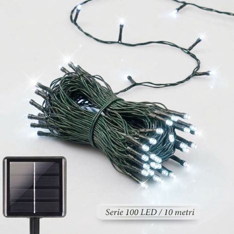 Catena Luminosa Solare 100 LED 10m Luci Giardino Esterno Impermeabile Fredda (1/5)