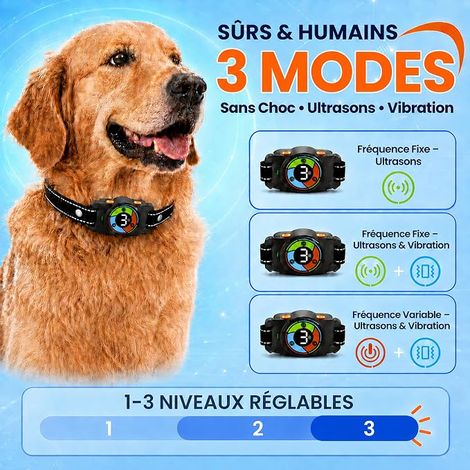 Ultrasonic Anti Bark Dog Collar Training Collar for Detection (1/4)