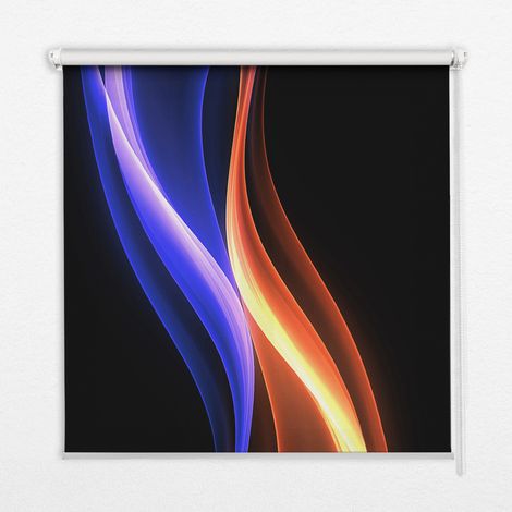 Tenda a Rullo Interna per Finestra - Tenda Filtrante Luce - Tenda Privacy - Tenda Decorativa Rettangolare - Rullo per Interni - (100 cm x 100 cm) - Animazione arancione e blu (1/5)