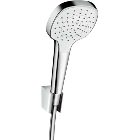 Hansgrohe Croma Select E - Doccetta a mano con flessibile e supporto, getto singolo, bianca/cromata 26424400 (1/2)
