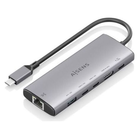 Docking USB Tipo-C Aisens ASUC-6P030-GR/ 1xHDMI/ 1xUSB/ 2xUSB Tipo-C/ 1xRJ45/ 1xUSB Tipo-C PD/ Gris