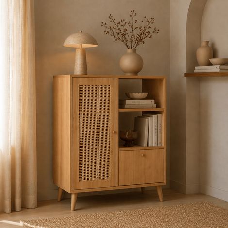 Wandschrank Hazeran Multi Eiche Buchenholz 40x110x cm