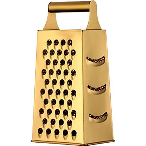 Vierseitige Käsereibe aus Edelstahl mit Griff, ideal zum Kochen, für Käse und Gemüse. (1/5)