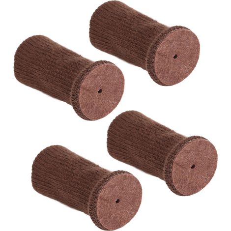 Lot de 4 protège-pieds de meubles silencieux, antidérapants et résistants à l'usure, en maille, marron foncé.
