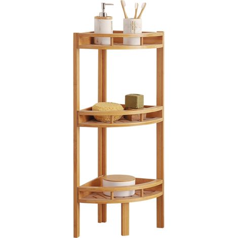Estantería Rinconera en Bambú con 3 Niveles Canoply 85x29x29cm 7house (1/4)