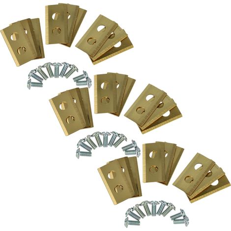 vhbw 27x Replacement Blade compatible with Einhell Freelexo Kit, Kit 600 for Kit 500 Cordless Lawnmower - Cutter Blades, Gold, steel (titan coating) (1/5)