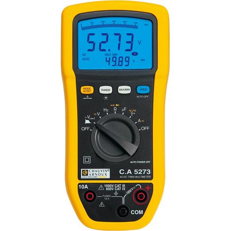 Multimetro portatile digitale Chauvin Arnoux C.A 5273 Protetto contro spruzzi d'acqua (IP54) CAT III 1000 V CAT IV 60