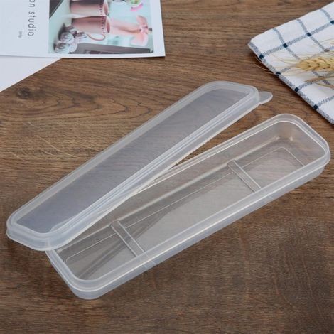 Étagère de rangement simple pour vaisselle avec couvercle, 2 boîtes de rangement transparentes avec baguettes et fourchettes-cuillères (1/4)
