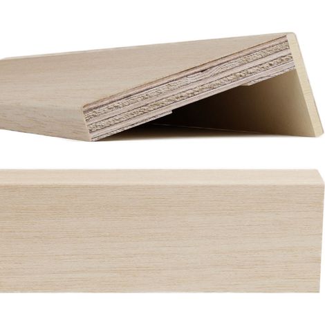 Coprifilo / Mostrina piatta impiallacciata 70 x 12 x 2250 mm con aletta 25 mm / Tanganika