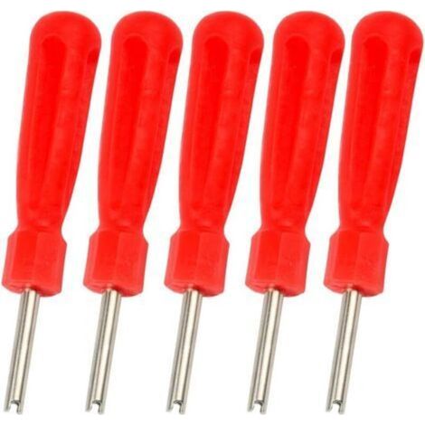 Bicycle repair kit, car tire valve tools, steel shaft, red valve wrench, 5 pieces (1/4)