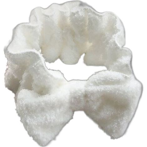 Headband Microfibre - Nœud Papillon - Pour Soins Visage et Maquillage - Élastique Réglable - Blanc Rose Rouge Brun Gris - 1 Pièce (1/5)