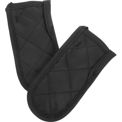 Lot de 2 Housses de Poignée de Poêle en Silicone Antidérapantes, Isolation Thermique Résistante la Chaleur, Protection Poignées Cuisine, BBQ et Pâtisserie, Couleur Noire (1/4)