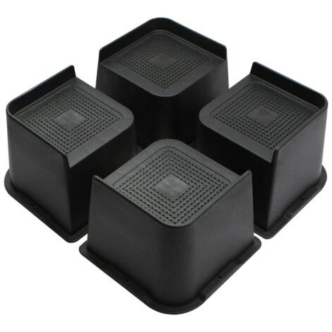 Rehausseurs de meubles, lot de 4, 10,2 cm, forme en L, blocs de surélévation pour lit, canapé, bureau, table, étagère, rehausseurs de chaises, rehausseurs de canapé, supports de levage pour meubles ju (1/5)