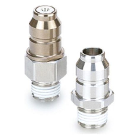 Raccord rapide pneumatique SMC, Filetage Mâle vers Mâle Rc 1/4 R 1/4pouce Rc 1/4pouces en Caoutchouc fluoré, Acier ( Prix pour 1 )