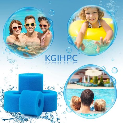 Lot de 6 filtres en mousse S1 pour piscine Intex S1 Filtre de bain à remous réutilisable Bleu Lot de 6 (7,4 x 4 x 10,8 cm) (1/4)