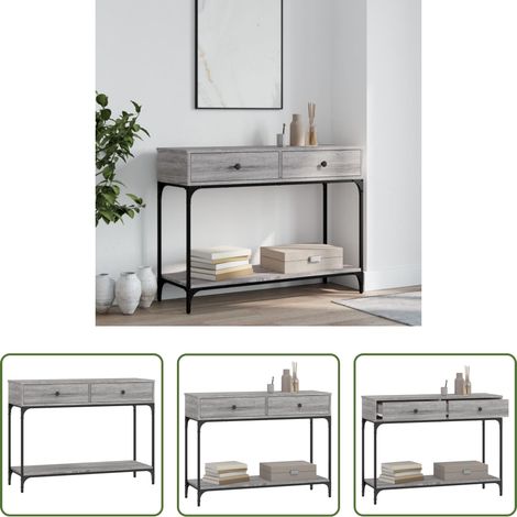 Flur Tisch -  Konsolentisch Grau Sonoma 100x34,5x75 cm Holzwerkstoff (1/5)