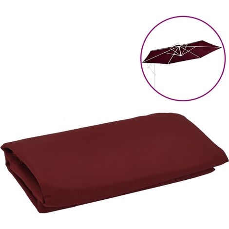 Tissu de remplacement pour parasol déporté Rouge bordeaux 350cm (1/4)