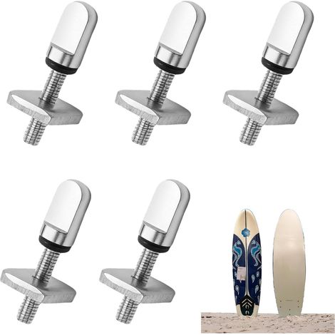 5 stuks surfplankschroeven, longboard daileron-schroeven, surfen roestvrij staal M4 schroeven plankaccessoires, accessoires van roestvrij staal voor surfplanken, longboards en paddles. (1/5)