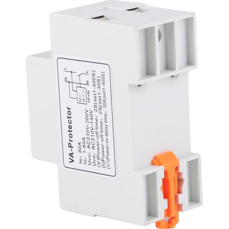 Relais de protection sur/sous-tension numérique à affichage, réarmement automatique, ajustable, montage sur rail DIN, 80A, bipolaire, 230V (1/5)