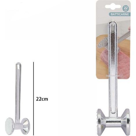 Trade Shop - Batticarne A Martello Batti Carne Bistecca Rotondo A Doppia Testa Da 22 Cm 74186 -
