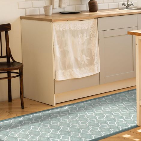 1 Tapis De Sol Vinyle Antidérapant 120x50cm Imperméable Lavable Pour Cuisine Salle De Bain
