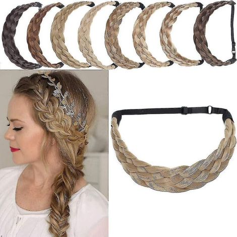 Sego geflochtene Haarverlängerungen, verstellbares Haarband, elastisch, Beauty-Accessoire für Damen – mittelblond aschblond (1/5)