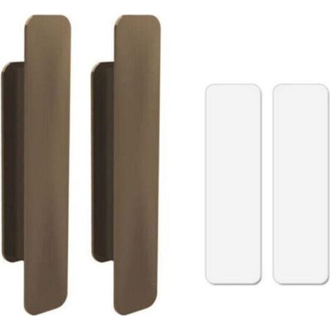 12 Stück Türgriffe aus Kunststoff, selbstklebende Griffe, Klebegriffe für Türen, Fenster, Schubladen, Schränke, Kühlschränke, selbstklebende Glastürgriffe (Braun) (1/4)