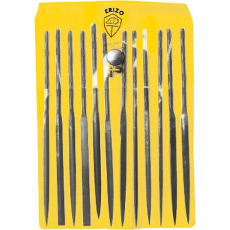Ensemble de limes aiguilles ERIZO de 12 pièces au design ergonomique.