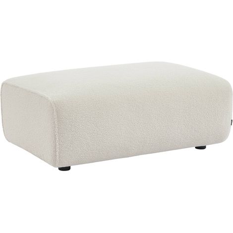 sweeek - Sitzhocker, Fußhocker mit Bouclébezug für 3-Sitzer-Sofa Wallas