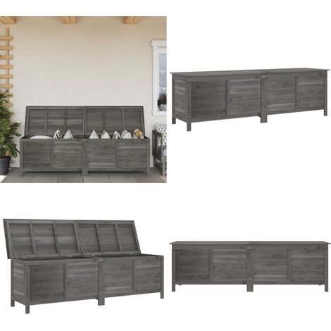 Gartentruhe Anthrazit 198,5x50x56,5 cm Massivholz Tanne - Gartenbox - Holzkiste - Auflagenbox - Gartenmöbelaufbewahrung - Gartenorganisation - Home & Living