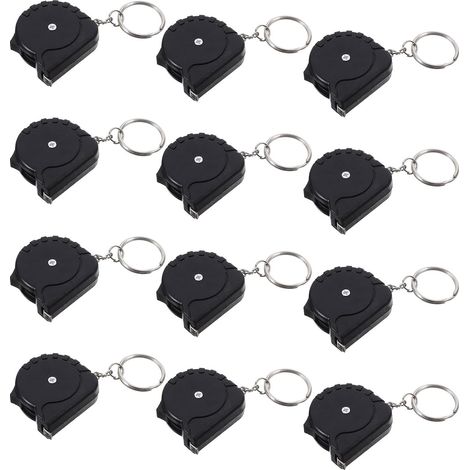 Mini ruban métrique rétractable 12 pièces acier carbone/ABS (1/5)