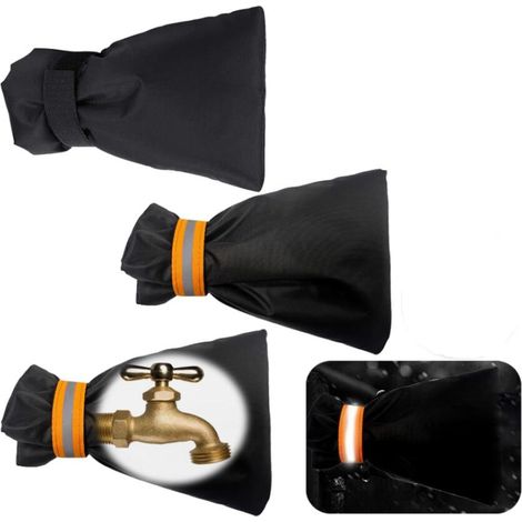 (Noir)3PCS Couvercle Antigel pour Robinet, Housse de Robinet pour L'extérieur, Imperméable, Protection Contre Le Gel en Hiver