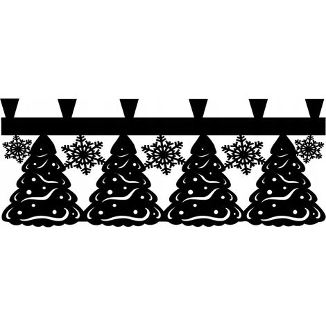 Mantovana natalizia per tende con motivo a fiocchi di neve e albero di Natale PATKI 90x38
