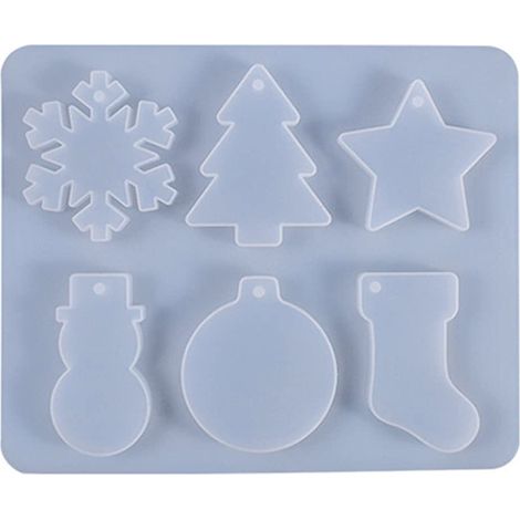 Moule En Silicone - Forme De Noël Flocon De Neige Arbre Et Bonhomme De Neige - Pour Résine Époxy Gelée Chocolat Et Pâtisserie - Lot De 3 (1/5)