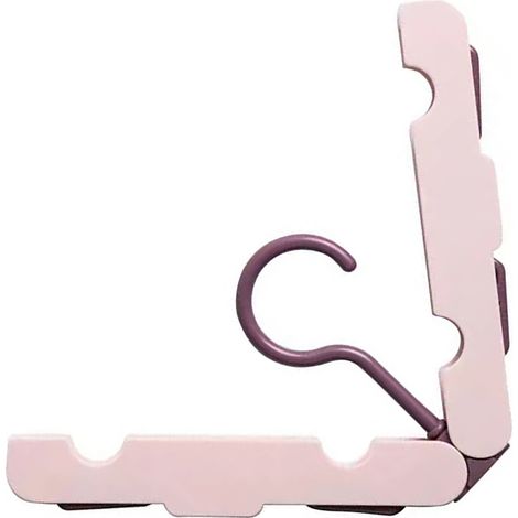 Portant à vêtements antidérapant, multifonctionnel et pliable, avec pince, idéal pour la maison et les chambres d'étudiants, rose (1/5)