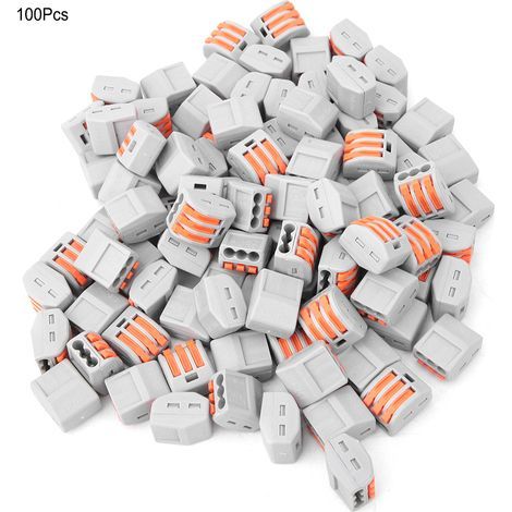 100 pièces PCT-213 connecteur de câblage fil rapide 3 ports conducteur Terminal adaptateur BlockPCT-213 (1/5)
