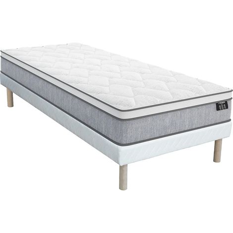 Ensemble 90 x 190 cm sommier + matelas ressorts ensachés ép.22cm - SERENITE de YSMÉE (1/5)