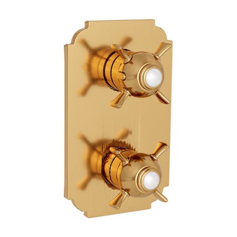 Façade Externe Chambord Laiton Thermostatique 2 Sorties Doré Pvd - CRISTINA ONDYNA XC85256P