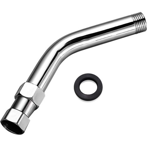 Rallonge de pommeau de douche moderne en acier inoxydable 304, tube chromé de 20 cm (8 pouces), résistante à l'humidité et à la rouille, fixation murale facile, raccord G1/2, accessoire de salle de ba (1/5)