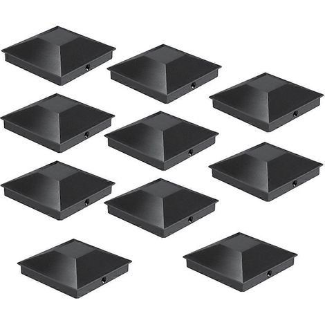 Lot de 12 capuchons de poteaux 10 x 10 cm, protections imperméables pour poteaux de clôture extérieurs, compatibles avec les poteaux en bois et en vinyle pour terrasse, clôture, boîte aux lettres et d (1/5)